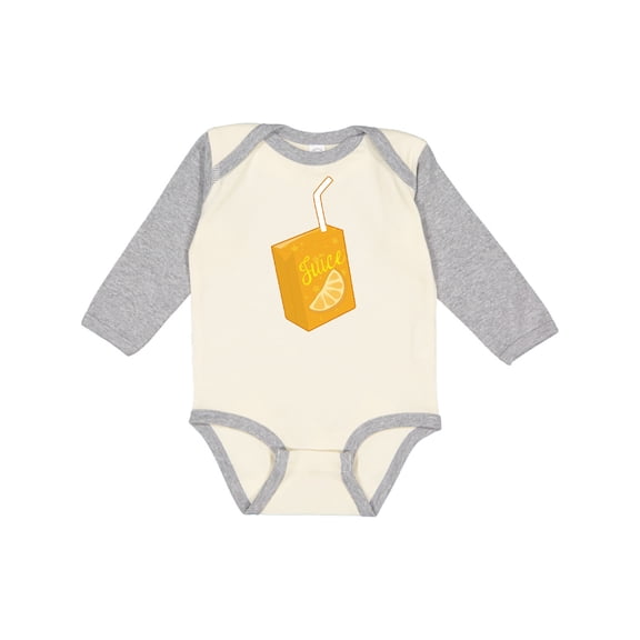 Inktastic Orange Juice Box Boys or Girls Long Sleeve Baby Bodysuit