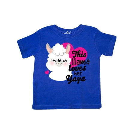 

Inktastic Valentines Day This Llama Loves Her Yaya Gift Toddler Toddler Girl T-Shirt