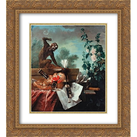 Jean Baptiste Oudry 2x Matted 20x22 Gold Ornate Framed Art Print 'Allegory of Air'