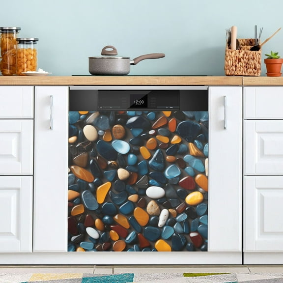Colorful Pebbles Dishwasher Magnet Cover Magnetic Fridge Door Cover Home Kitchen Decor 23"x 26"