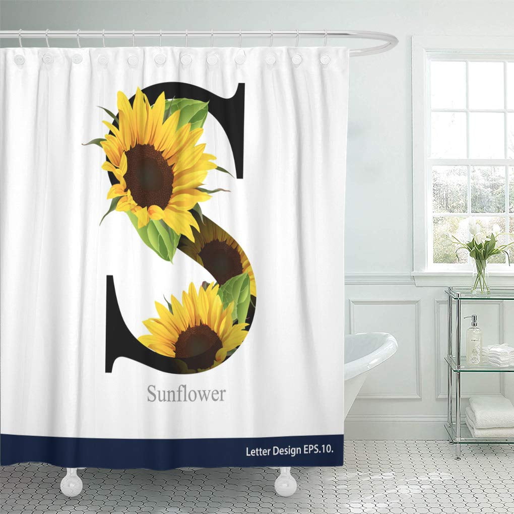 Yusdecor Character Flower Letter Alphabet Sunflower Abc As Abstract Creative Bathroom Decor Bath Shower Curtain 66x72 Inch Walmart Canada