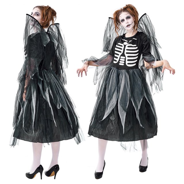 Gupgi Robe Cosplay pour Femmes, Jupe en Gaze à Manches Courtes avec Ailes