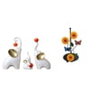 thumbnail image 1 of Esculturas de elefantes,Estatuas de elefantes,decoración del hogar,artesanías de cerámica,Figuras de elefantes familiares Adornos de escritorio,Soporte de papel higiénico,Porta toallas de, 1 of 8