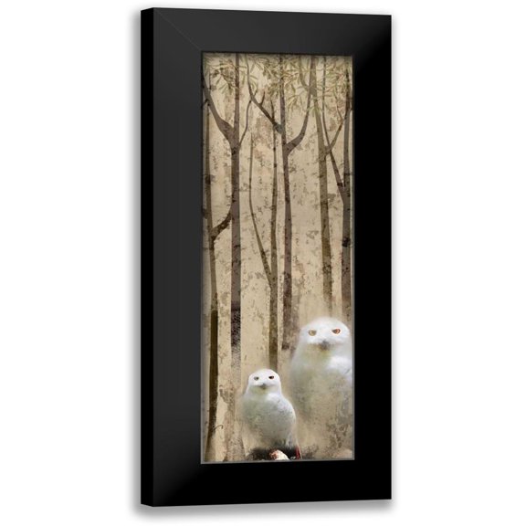 Allen, Kimberly 7x14 Black Modern Framed Museum Art Print Titled - Owls in the Trees 2