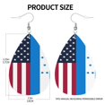 thumbnail image 3 of Leather Earrings Dangle Drop For Women America Honduran Flag Teardrop Earrings Lightweight Gifts, 3 of 6