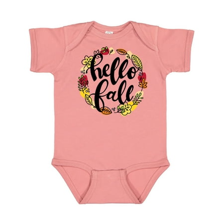 

Inktastic Hello Fall with Leaf Wreath Gift Baby Boy or Baby Girl Bodysuit