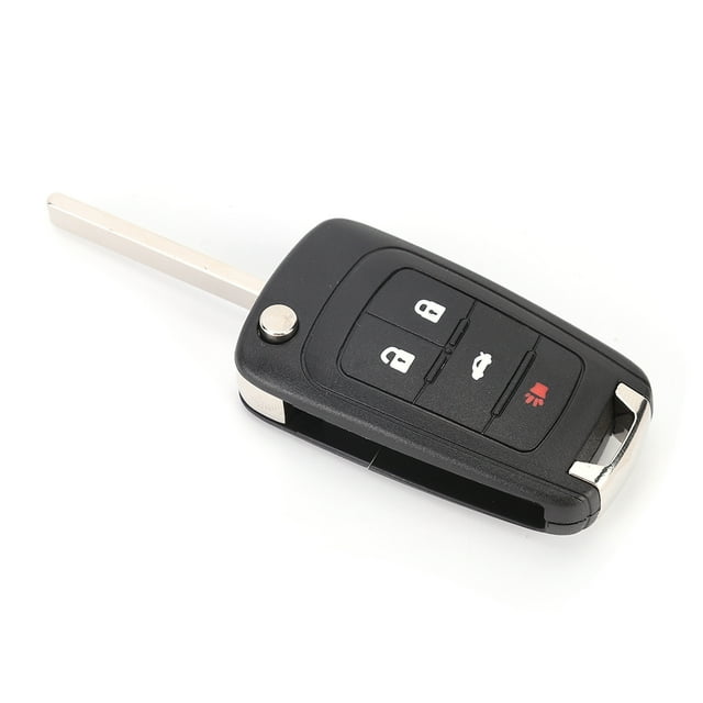 Car Key Shell Car Key Case Remote Key Fob 4 Button Key Fob Car 4 Button Flip Remote Key Fob Case Shell Cover Black Replacement Fit For