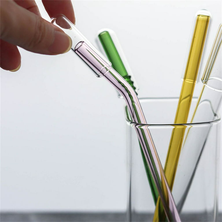 1/4PCS Stainless Steel Straws Dust-Proof Plugs Clear Lids Dust Cap Glass  Straw Plug Straw Tips Cover Drinking Straw Cap Reusable L 1PC 