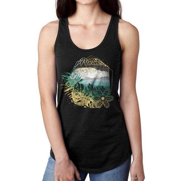 Pipeline Beach Scene Top Racerback Tank Women's -Pipeline Designs
