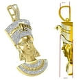 thumbnail image 2 of Real Diamond 0.61 Cwt. 26+ Grams Egyptian Queen Nefertiti Pharaoh Charm Pendent, 2 of 5
