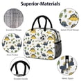 thumbnail image 4 of Womens White Cartoon Dinosaurs Green Yellow Leaves Pattern Lunch Box for Work,Insulated Lunch Bag for Women,Loncheras Para Mujer,Leakproof Adult Lunch Bag for Work,Beach,Travel,Picnic,Camping, 4 of 7
