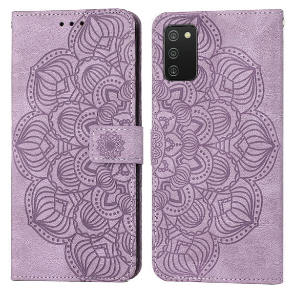 For Samsung Galaxy A02s 166mm Mandala Embossed Flip Leather Phone Case
