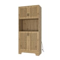 thumbnail image 4 of 69" Tall Storage Cabinet with Movable Storage Shelves, Kitchen Pantry Cupboard Cabinet with Charging Port and Soft Close Doors, Coffee, 4 of 6