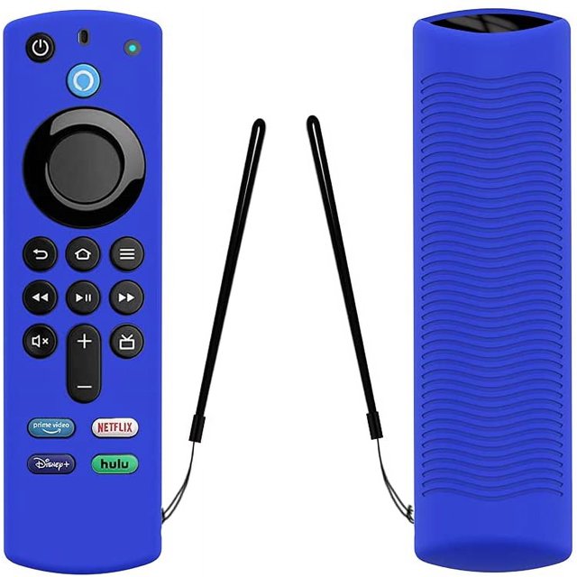 Funda de silicona azul para control remoto por voz Alexa (3.ª generación) (versión 2021) - Funda protectora completa luminosa a prueba de golpes para control remoto Fire TV Stick JM
