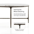 thumbnail image 5 of Aureum Modern Genuine Marble Top Coffee Table with Metal Frame, White and Dark Bronze, 5 of 10