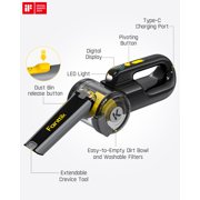 Fanttik Fold V10 APEX Pivot Cordless Car Vacuum, 17000Pa Handheld Vacuum Suction Power, Smart LED Display, Portable for Car Home Pet, Deluxe with Flexible Hose, Pet Brush