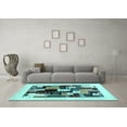 thumbnail image 3 of Ahgly Company Indoor Square Abstract Light Blue Contemporary Area Rugs, 7' Square, 3 of 4