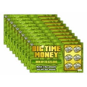 Prank Gag Fake Lottery Tickets - Big Time Money 10 total tickets, all same design, These Lottery Ticket Scratch Off Cards look Super Real Like A Real Scratcher Joke Lotto Ticket, Win $25,000