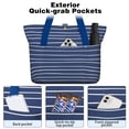 thumbnail image 2 of Tote Bag for Women - Blue and White Modern Art Geometric Shoulder Bag - Large Utility Work Duffle Bag with Zipper Handbag for Travel, Work, Sprots, 2 of 5