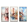 thumbnail image 2 of Designart "Architectural Marvel Red Bridge II" Cityscapes Framed Wall Art Set Of 3 - Red Bridges Frame Canvas Set For Living Room Decor, 2 of 6
