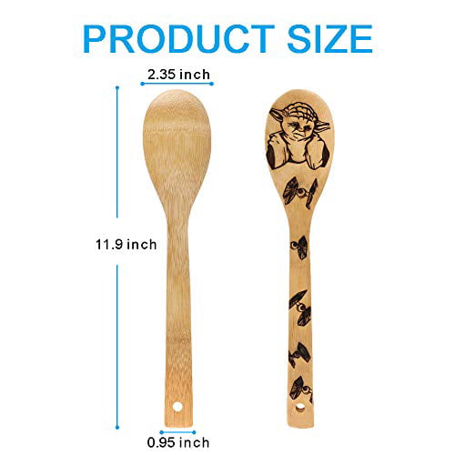 Star Wars Bamboo Spoons  Wood Burner Engraved Bamboo for Cooking Magic Kitchen Non-stick Kitchen Cookware 5 Pieces