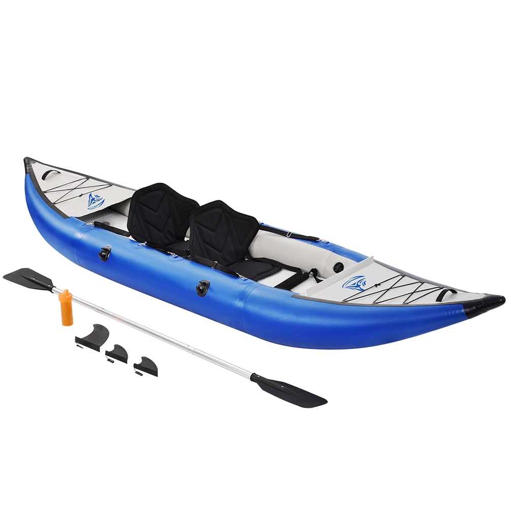 Kadyn Blue Inflatable Kayak Set, 2 Person Inflatable Kayak Canoe with Paddle & Air Pump, Foldable Inflatable Kayak Kadyn Blue Inflatable Kayak Set, 2 Person Inflatable Kayak Canoe with Paddle & Air Pump, Foldable Inflatable Kayak