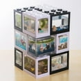 thumbnail image 4 of Small Betta Fish Tank,Detachable Block Betta Aquarium with Exhaust Holes,Fish Tank Desktop Micro Landscape,Square Mini Fish Tank for Shrimp, Betta, Small Crab Habitats, 4 of 8