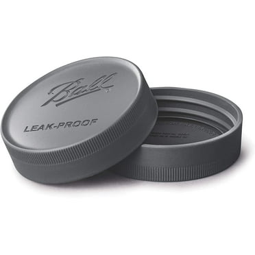 Ball Regular Mouth Black Plastic Leak - Proof Lids for Canning Jars - 6 Count