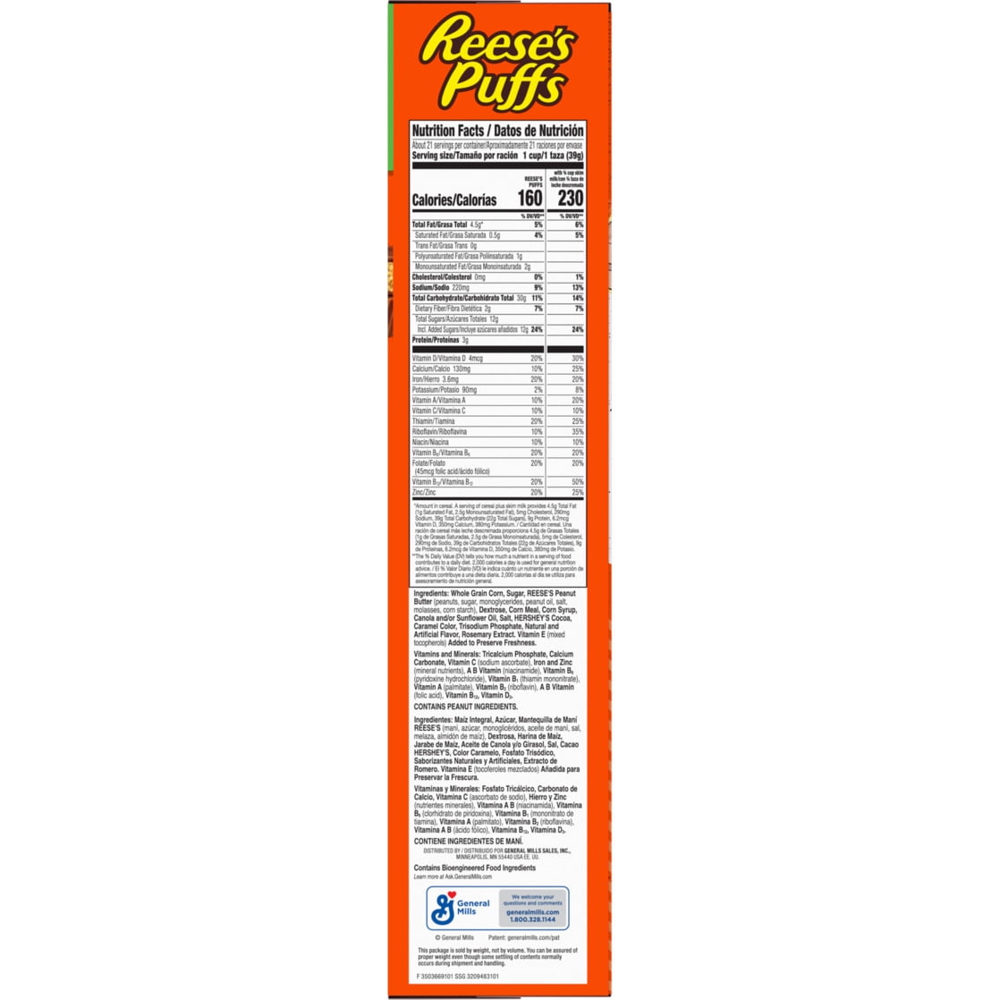 (10 pack) REESE'S PUFFS Mega Size Breakfast Cereal, Chocolatey Peanut Butter, 29 oz - Crunchy Corn Puffs