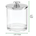 thumbnail image 3 of mDesign Small Round Acrylic Apothecary Canister Jars - 4 Pack - Clear/Chrome, 3 of 7