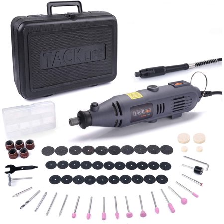 Tacklife Rotary Tool with Flex Shaft, 135W Power Variable Speed and 60 Accessories Perfect for Home Improvement and Crafting Projects - RTD34AC