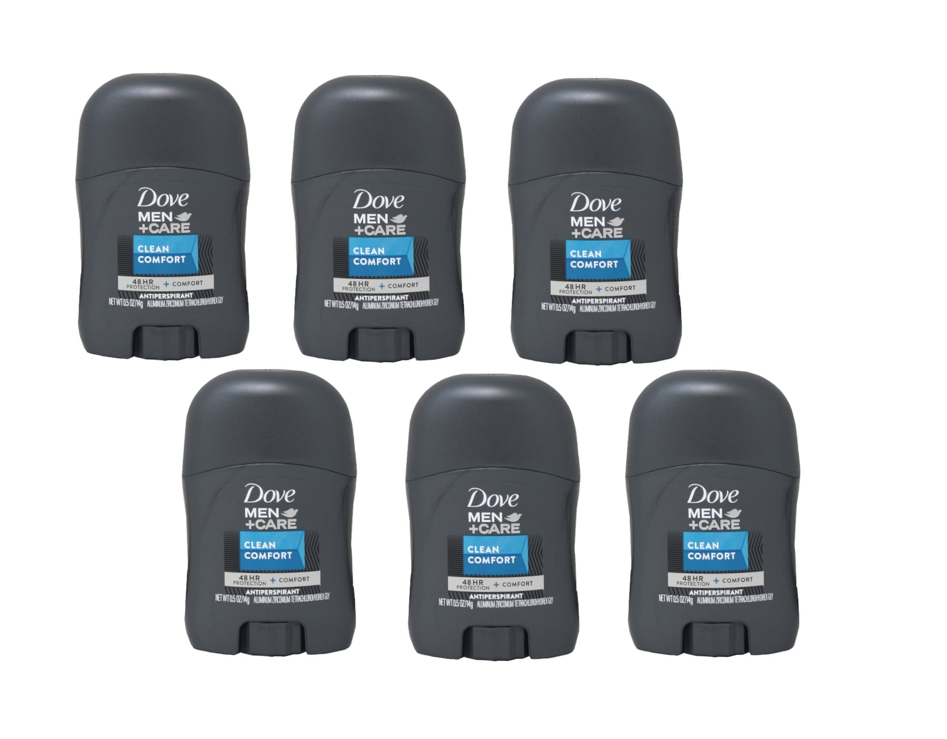 6 Pack of Dove Men + Care Clean Comfort Antiperspirant/Deodorant, Travel Size 0.5 Ounce
