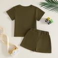 thumbnail image 4 of Ymyiu Toddler Baby Boy Summer Outfit Baby Boy Clothes Toddler Summer Outfit Short Sleeve T-Shirt Tee Tops Shorts Clothing Set 4T 5T (Dark Green,4-5 Years), 4 of 5