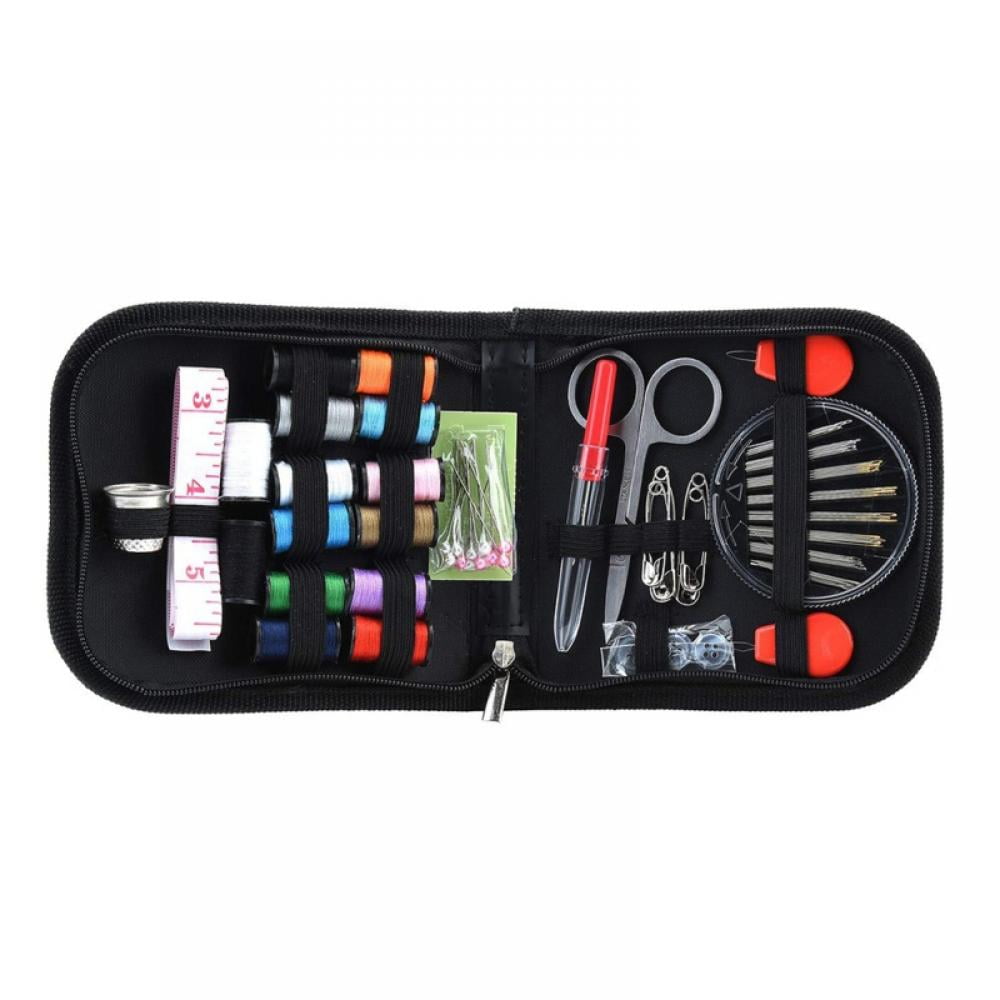 Shop Clearance! Compact Sewing Kit for Home, Travel, Camping & Emergency Best Gift for Kids,Beginners & Adults. Quality Premium Mini Sew Supplies Set Expansive Case with 45 Extra Pins & Safety Pins