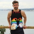 thumbnail image 6 of Gukieu Lgbt Gnome Print Men's Quick Dry Fitness Vest, Round Neck Sleeveless Fitness Bodybuilding Top-Small, 6 of 7