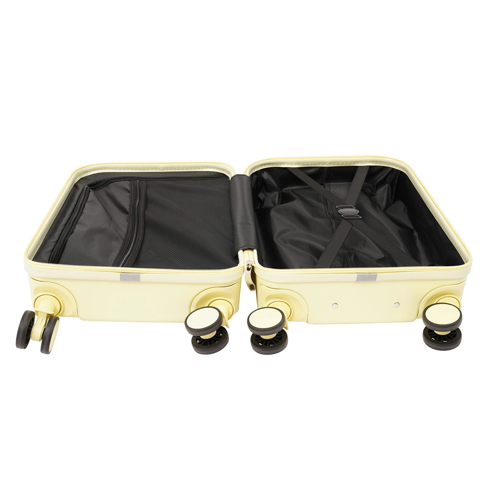 20" Travel Luggage Suitcase Yellow Carry On Luggage, Suitcase with Cup Holder Used In Short-Distance Domestic And International Tourism