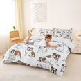 thumbnail image 3 of Homewish Cartoon English Bulldog Bedding,Pet Lover Duvet Cover Full,White,Reversible,3pcs,1 Duvet Cover and 2 Pillowcases, 3 of 6