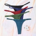 thumbnail image 4 of opolski Women Thongs Thin Low Waist Solid Color Soft Breathable Anti-septic Seamless Moisture-wicking Quick-drying Lady Briefs Underpants Sexy Female Underwear, 4 of 8
