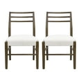 thumbnail image 3 of Christopher Knight Home Farmhouse Upholstered Dining Chairs with Ladder Back, Solid Wood Frame, Beige, Set of 2, 3 of 13