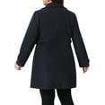 thumbnail image 4 of Agnes Orinda Women's Plus Size Coats Single Breasted Trench Jacket Winter Long Peacoats 2X Dark Blue, 4 of 7