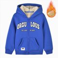 thumbnail image 2 of zuwimk Toddler Boys Fleece Fuzzy Warm Bear Ear Hoodies Jacket Zipper Side Pockets Winter Clothes Coat(18-24 Months,Blue), 2 of 4