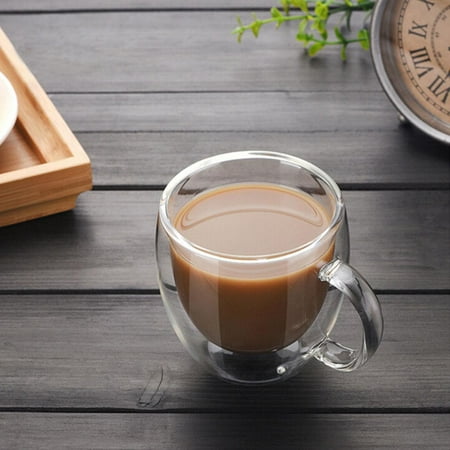 Double Wall Glass Coffee Mugs Insulated Coffee Glass Clear Espresso Cups Glass Cappuccino Tea Latte Beverage Glasses
