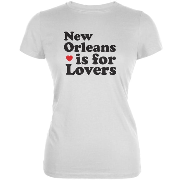 New Orleans Is For Lovers White Juniors Soft T-Shirt - 2X-Large