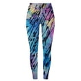 thumbnail image 4 of LIIPEE Women Leggings Casual Elastic High Waist Slim Fit Ankle Length Leggings Color Printed Lifting Pants Fashion Comfortable Soft Breathable Daily Leggings,Blue,XL, 4 of 4