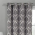 thumbnail image 2 of Sheetsnthings Aryanna 108-Inch Wide x 108-Inch Long, Jacquard Set of 2 Blackout Grommet Top Curtains, Grey, 2 of 4