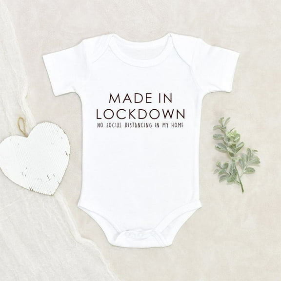 No Social Distancing Baby Onesie Baby Shower Gift Made In Lockdown Baby Onesie Funny Baby Onesie Unique Baby Onesie