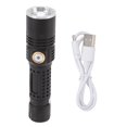 thumbnail image 1 of Linterna LED de 800 lm, 3 modos de iluminación, zoom giratorio, linterna recargable por USB con clip de metal para camping, 1 of 14