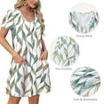 thumbnail image 4 of TEMOFON Dresses for Women Summer Vacation Dresses Whiteleaf Bohemian Floral Dress Scoop Neck T Shirt Dress with Pockets XL, 4 of 7