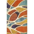 thumbnail image 1 of Unique Loom Positano Collection Tapis Moderne Abstrait Océan, 5' 0 x 8' 0, Rouille Rouge/beige, 1 of 5