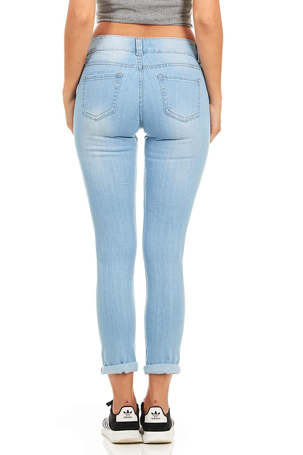 Cover Girl Denim Overall Jeans for Women Bib Strap Skinny Fit Junior Size 1 Varsity Blue Wash - image 2 of 10
